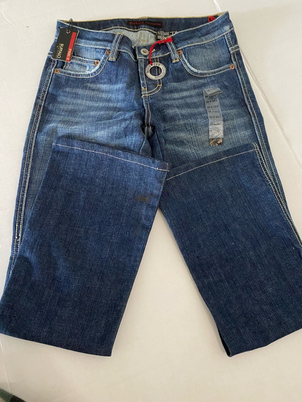 Buffalo David Bitton Dark Blue Denim Jeans - Classic Straight Fit Size 26 NWT